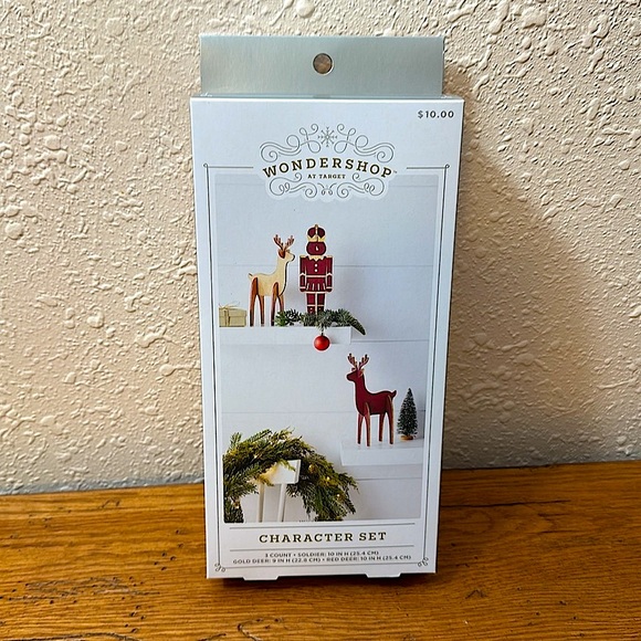 Wood Nutcracker and Deer Christmas Figurine Set 3pc Wondershop Character… - Picture 5 of 6